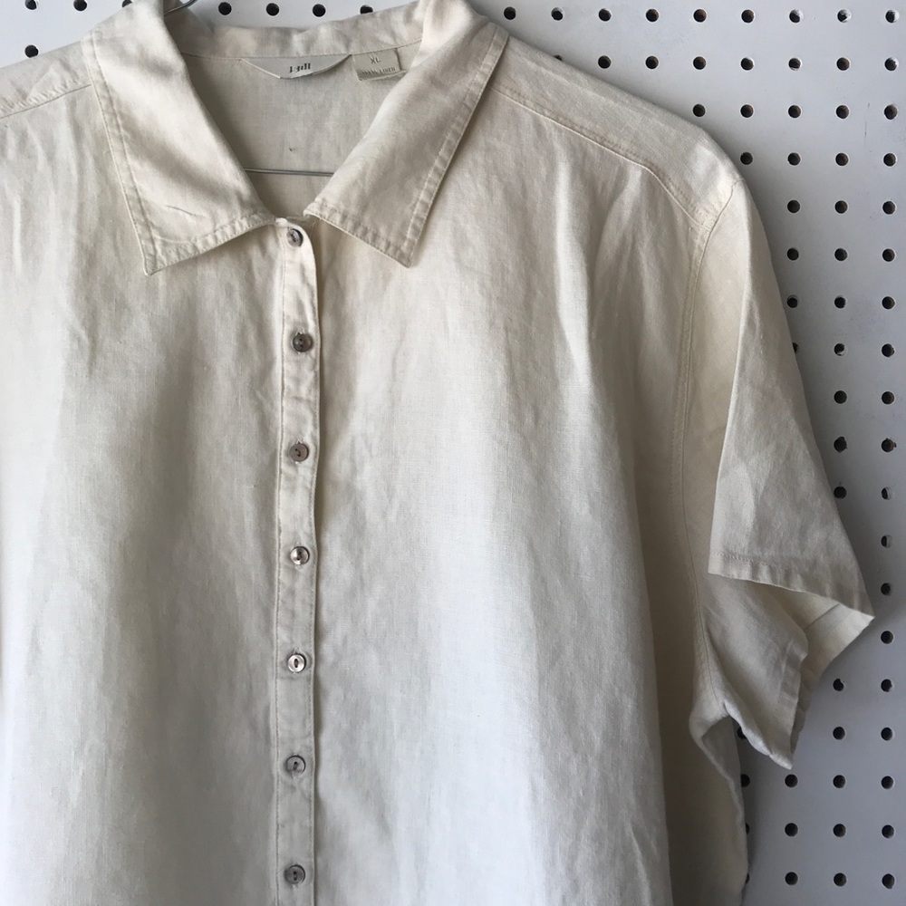 J. Jill linen button front collared top size XL
